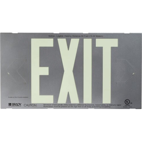 112653B Bradyglo High Performance Photoluminescent Exit Sign MTESolutions