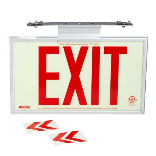 115199 Bradyglo Semi - Framed 50' Exit Sign MTESolutions