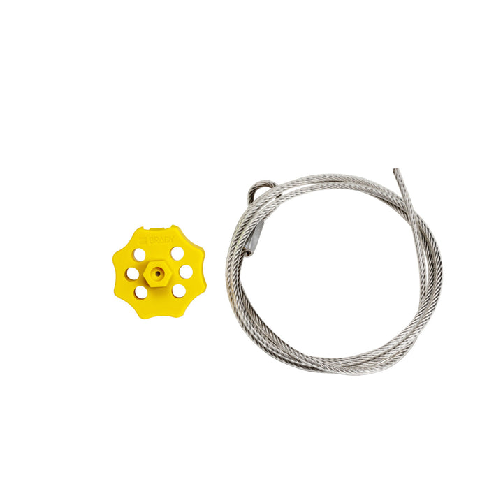 Brady 122254, Double Hex Yellow Spin Cable Lockout with 59" Cable
