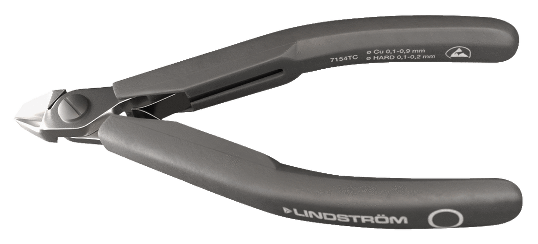 Lindstrom 7154TC, Precision Carbide Diagonal Cutters with Tapered Head for Hard Materials