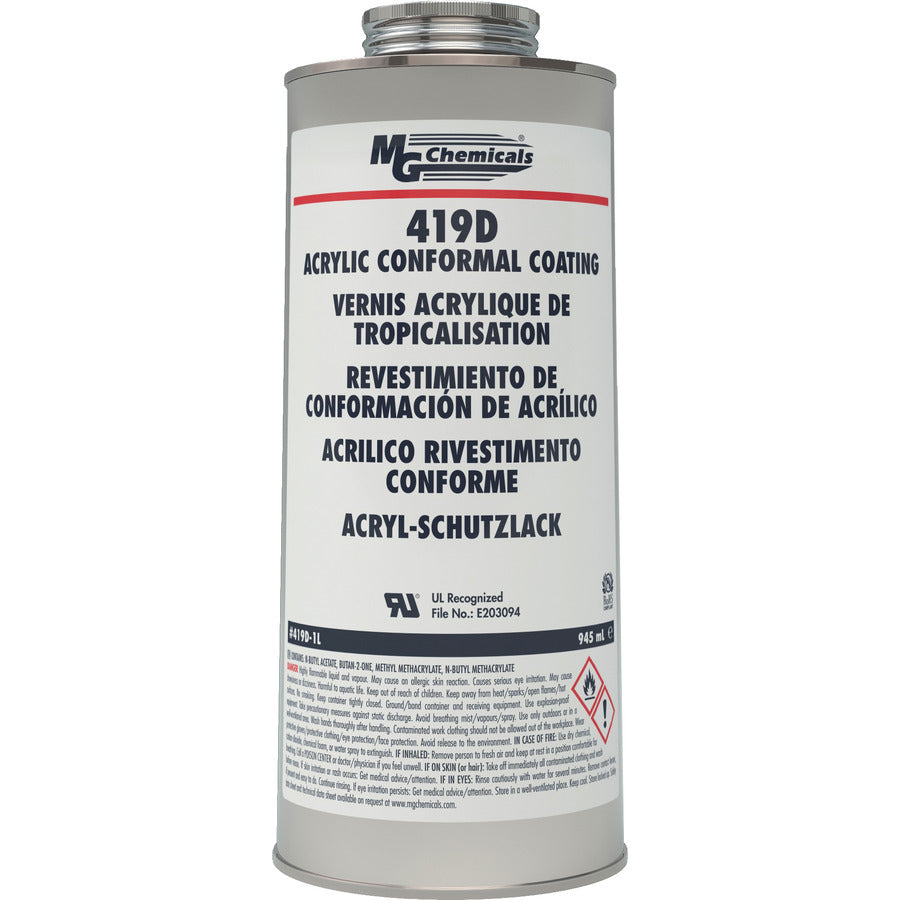 MG Chemicals 419D-1L Acrylic Conformal Coating, 1L Can, Case of 6