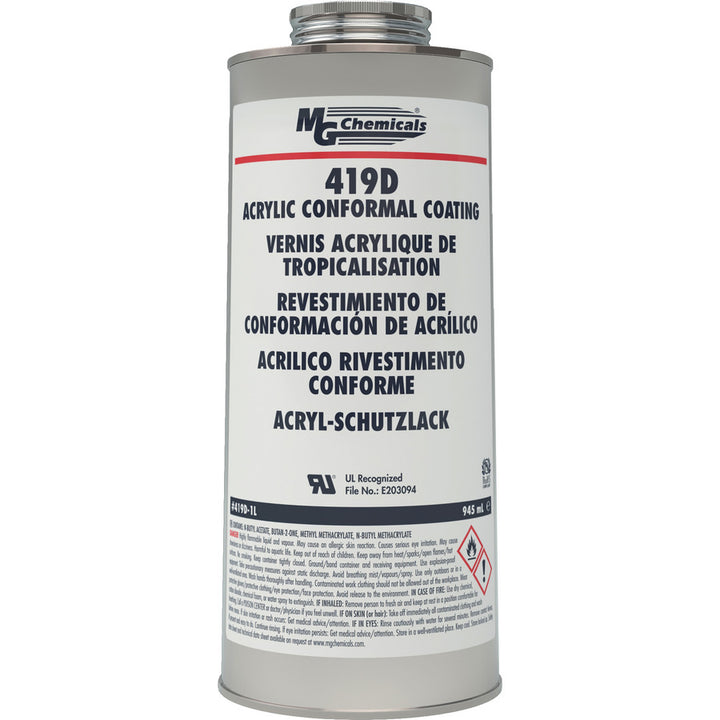 MG Chemicals 419D-1L Acrylic Conformal Coating, 1L Can, Case of 6
