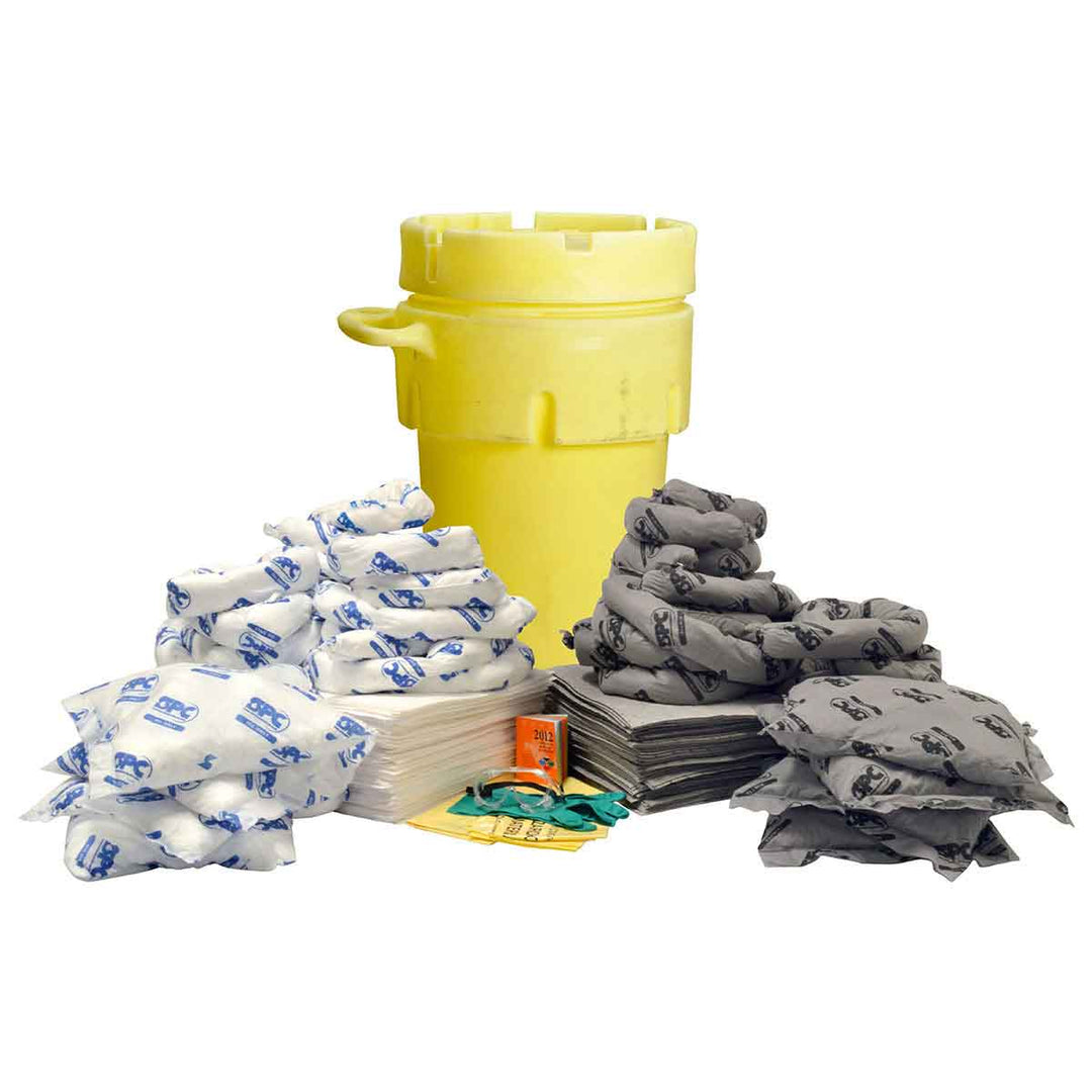 Brady SKMA-95W, 95-Gallon Drum Spill Control Kit - Mixed Oil Only and Universal Application, Wheeled, Absorbency Capacity 77 gal