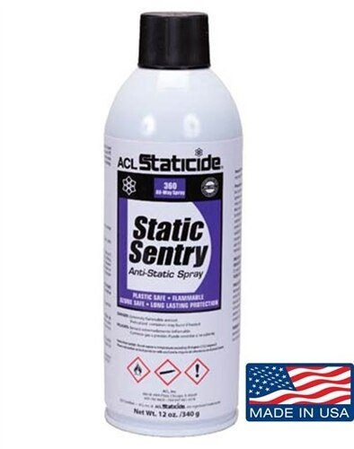 ACL Staticide 2006 Static Sentry Anti - Static Spray, 12oz (340g) aerosol can; 12 per case MTESolutions