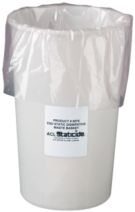 ACL Staticide, 5075 ESD Wastebasket, 11 - gallon pail; 5 wastebaskets per case MTESolutions