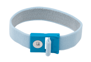 ACL Staticide 8115 Adjustable PREMIUM Hypoallergenic Wrist Strap, Light Blue w/4mm Stud; 6 per pack MTESolutions