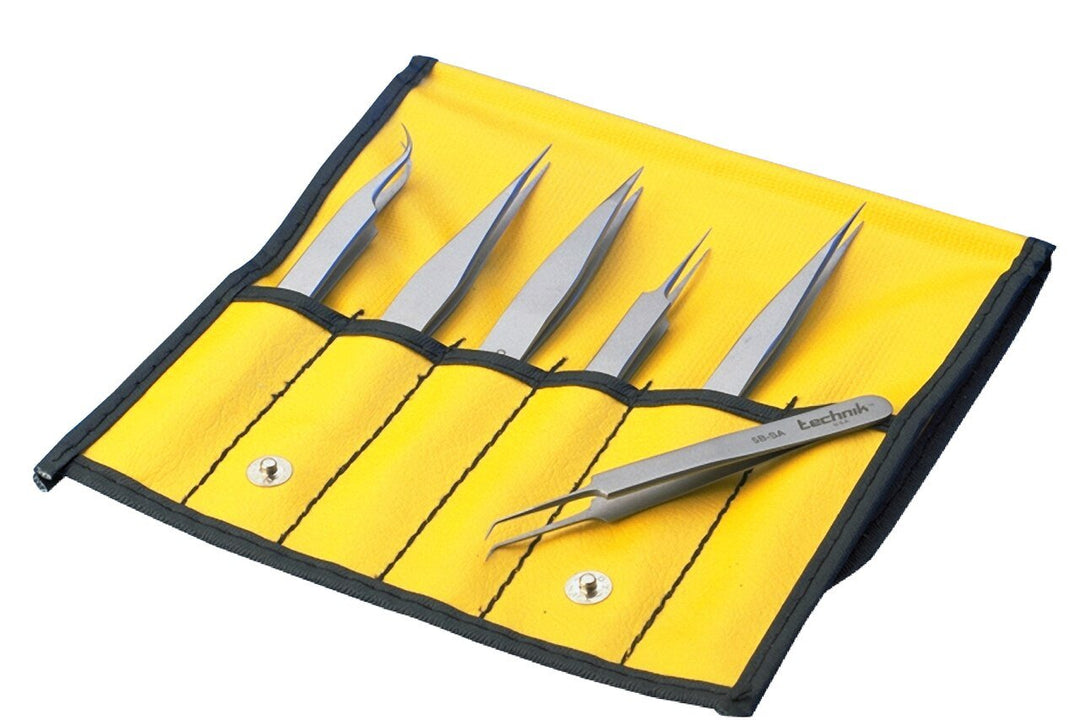 Aven Tools 18475Usa Tweezers Set 6Pc, Technik In Soft Case MTESolutions