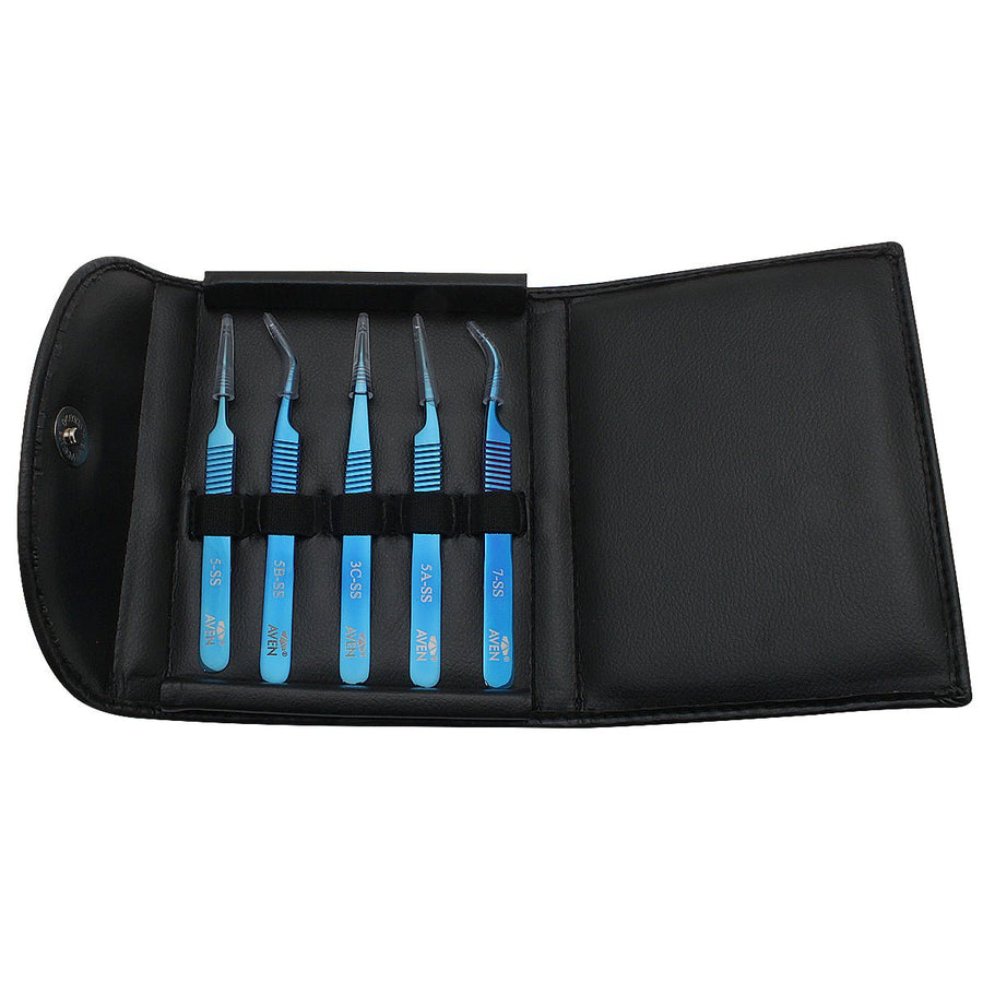 Aven Tools 18800BTK, Blu - Tek Tweezers Kit with Storage Case MTESolutions