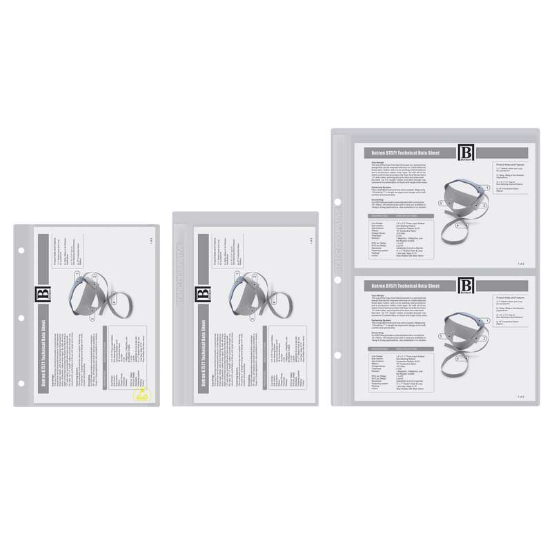 Botron, B7406, ESD - Safe Clear Sheet Protector with Yellow ESD Logo, 8 - 1/2 x 11 in , 3mil, 100/Pack MTESolutions