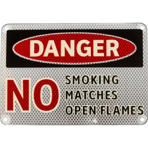 Brady 102492, DANGER No Smoking Matches Open Flames Sign, 7" H x 10" W x 0.035" D, Aluminum MTESolutions