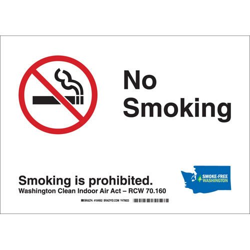 Brady 104952 Washington State No Smoking Sign MTESolutions