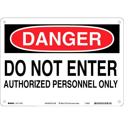 Brady 116109 Eco - Friendly Danger Sign MTESolutions