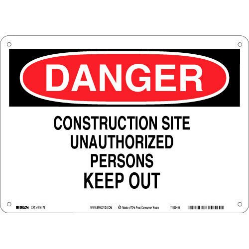 Brady 116175 Eco - Friendly Danger Sign MTESolutions