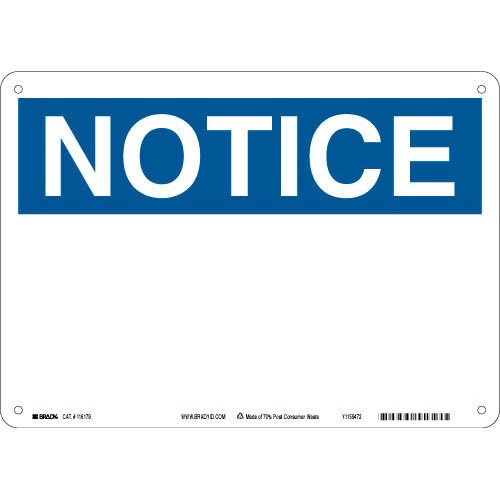 Brady 116179 Eco - Friendly Notice Sign MTESolutions