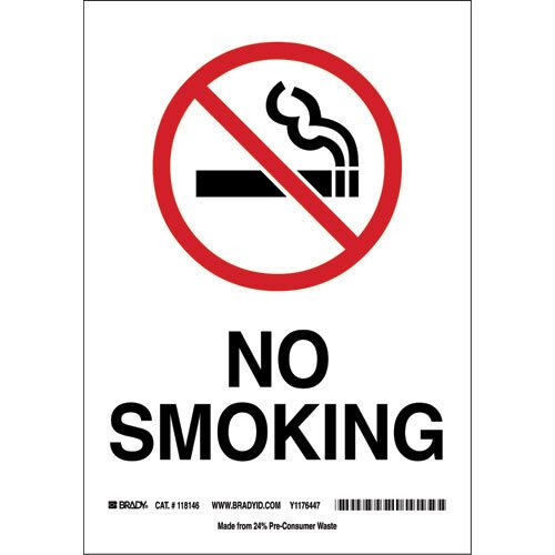Brady 118146 Eco - Friendly No Smoking Sign MTESolutions