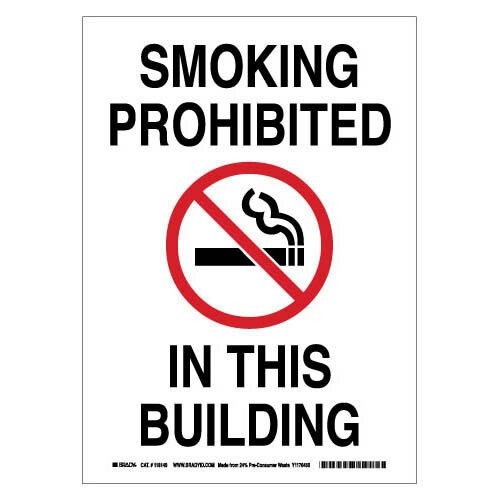 Brady 118149 Eco - Friendly No Smoking Sign MTESolutions