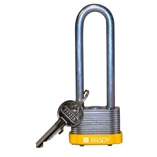 Brady 123247 Yellow Key Retaining Steel Padlock MTESolutions