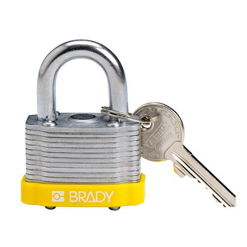 Brady 143132 Yellow Key Retaining Steel Padlock MTESolutions