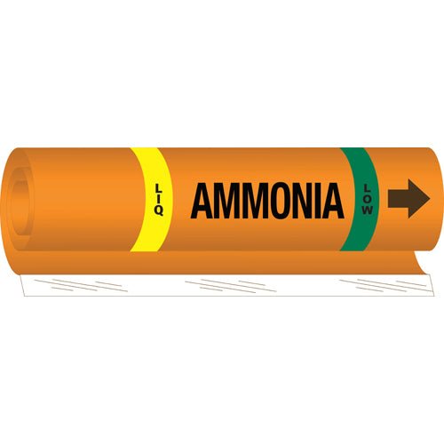 Brady 145789 IIAR Pipe Markers - LIQ Ammonia Low, Orange, 1.5 - 2.375 in MTESolutions