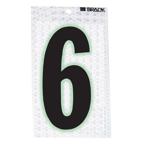Brady 3000 - 6 Glow - In - The - Dark - Ultra Reflective Number - 6 MTESolutions