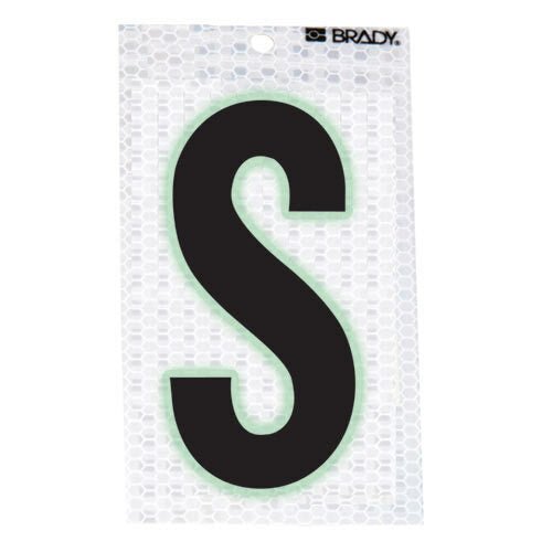Brady 3000 - S Glow - In - The - Dark - Ultra Reflective Letter - S MTESolutions