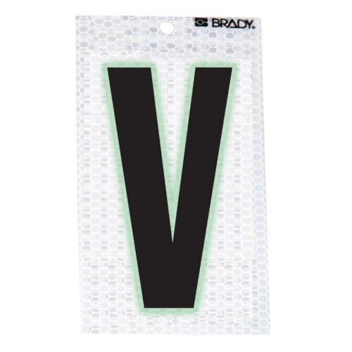 Brady 3000 - V Glow - In - The - Dark - Ultra Reflective Letter - V MTESolutions