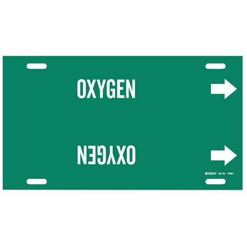 Brady 4106 - F Strap - On Oxygen Pipe Marker 6 - 7.875 in MTESolutions