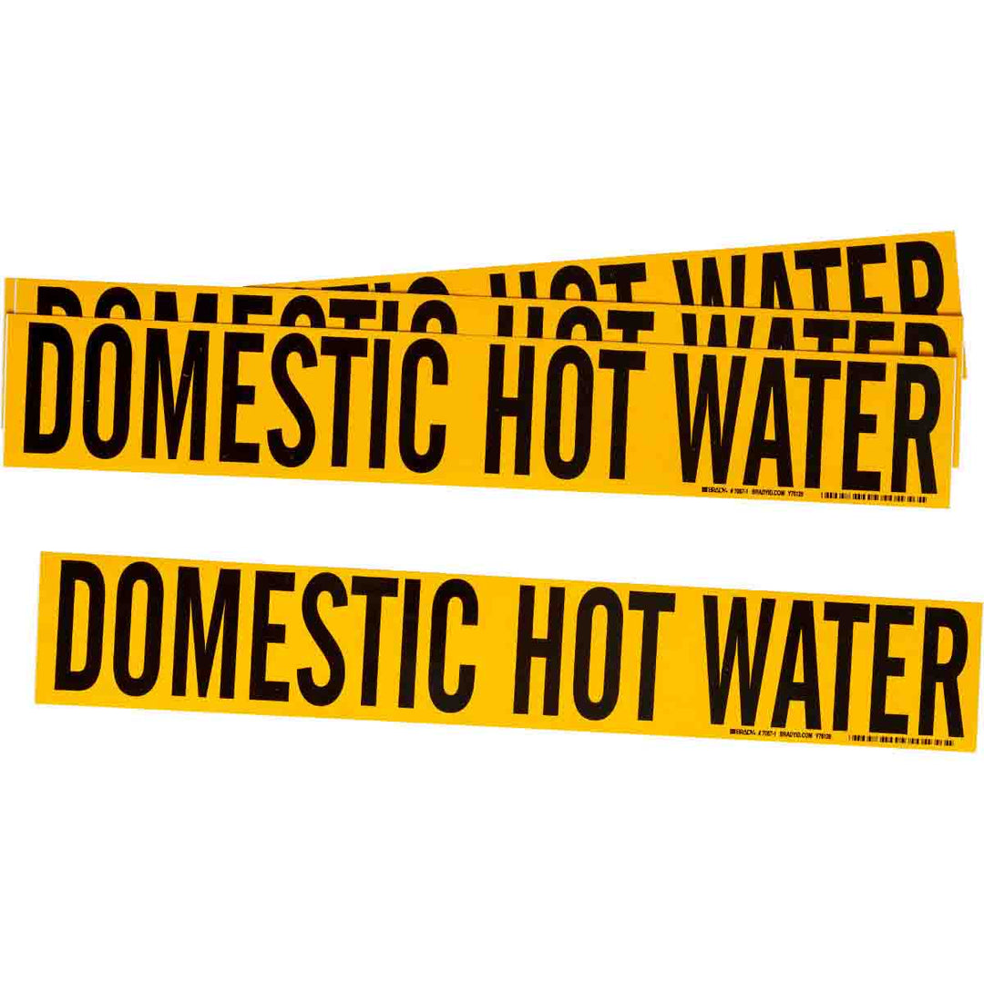 Brady 7087 - 1 Pipe Marker Self - Sticking Vinyl - Domestic Hot Water MTESolutions