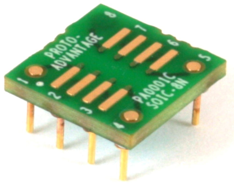 Chip Quik PA0001C, SOIC - 8 to DIP - 8 SMT Adapter (1.27 mm pitch, 150/200 mil body) Compact Series MTESolutions