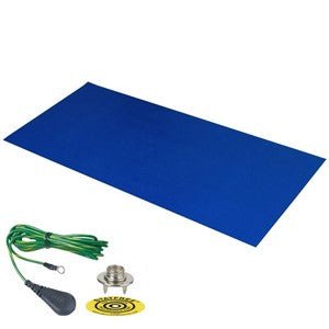 Desco 66220, Dissipative Dual Layer Rubber Mat with Hardware, Dark Blue, .060 in x 30 in x 72 in MTESolutions