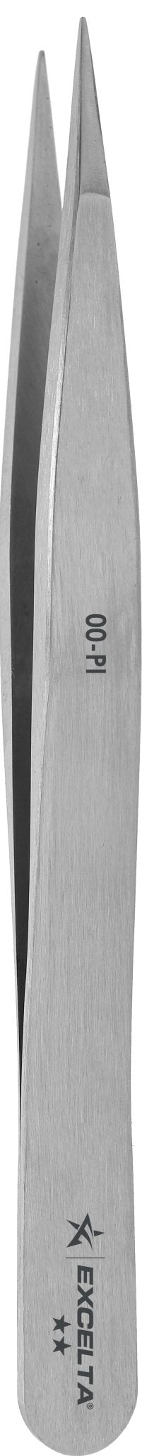Excelta 00 - PI Tweezers - 2 Star Straight Strong Medium Point - Carbon Steel MTESolutions