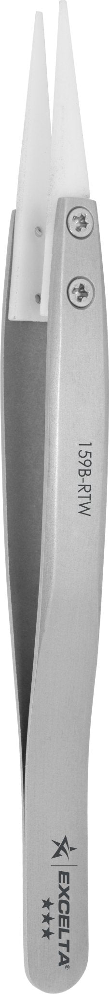 Excelta 159B - RTW Tweezers - Replaceable Acetal .04" X .038" Tip - Straight MTESolutions