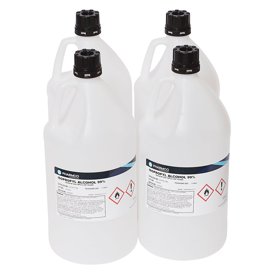 Greenfield 231HPLC99CSGF, PHARMCO IPA 99%, HPLC GRADE, 4x1 Gal Fluorinated MTESolutions
