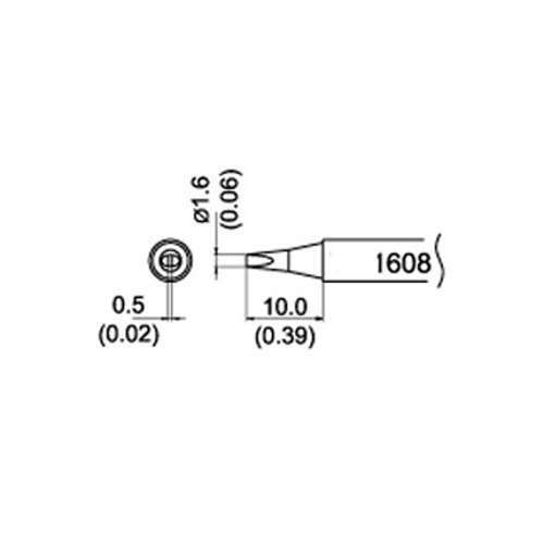 Hakko Chisel Tip, Solid Nickel, 1.6Mm MTESolutions