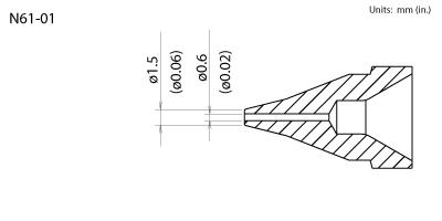 Hakko N61 - 01 High Power Desoldering Nozzle 0.6 mm MTESolutions