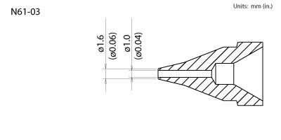 Hakko N61 - 03 High Power Desoldering Nozzle 1.0 mm MTESolutions