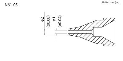 Hakko N61 - 05 High Power Desoldering Nozzle 1.0 mm MTESolutions