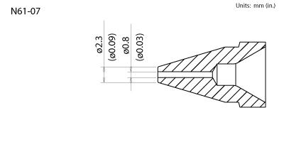 Hakko N61 - 07 High Power Desoldering Nozzle 0.8 mm MTESolutions