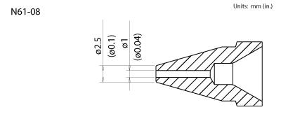 Hakko N61 - 08 High Power Desoldering Nozzle 1.0mm MTESolutions