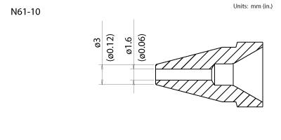 Hakko N61 - 10 High Power Desoldering Nozzle 1.6 mm MTESolutions