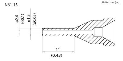 Hakko N61 - 13 Desoldering Nozzle 1.3 mm Extra Long MTESolutions