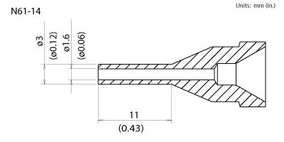 Hakko N61 - 14 High Power Desoldering Nozzle 1.6 mm Extra Long MTESolutions