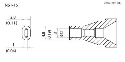 Hakko N61 - 15 High Power Desoldering Nozzle 3 x 1.0 mm MTESolutions