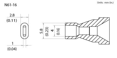 Hakko N61 - 16 High Power Desoldering Nozzle 4 x 1.0 mm MTESolutions