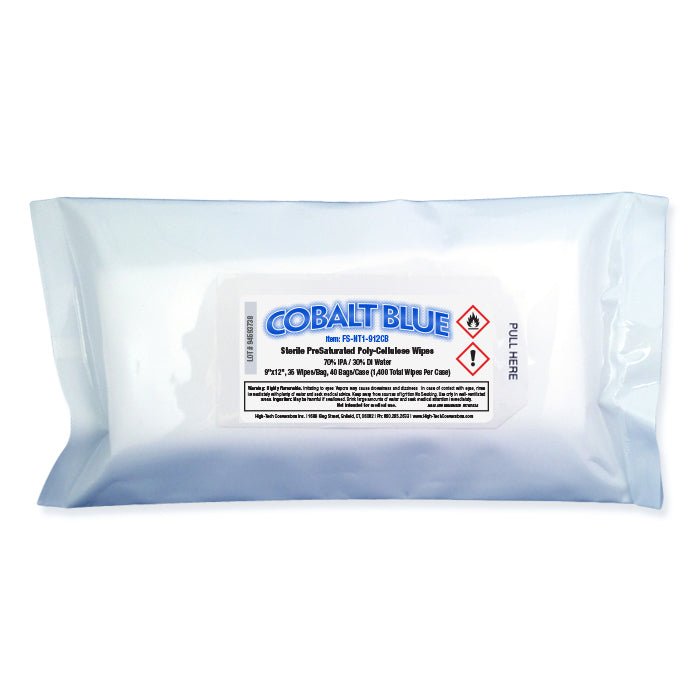 High - Tech Conversions Sterile Poly - Cellulose Wipes Saturated With 70% Ipa - 30% Di Water In Resealable Bags MTESolutions