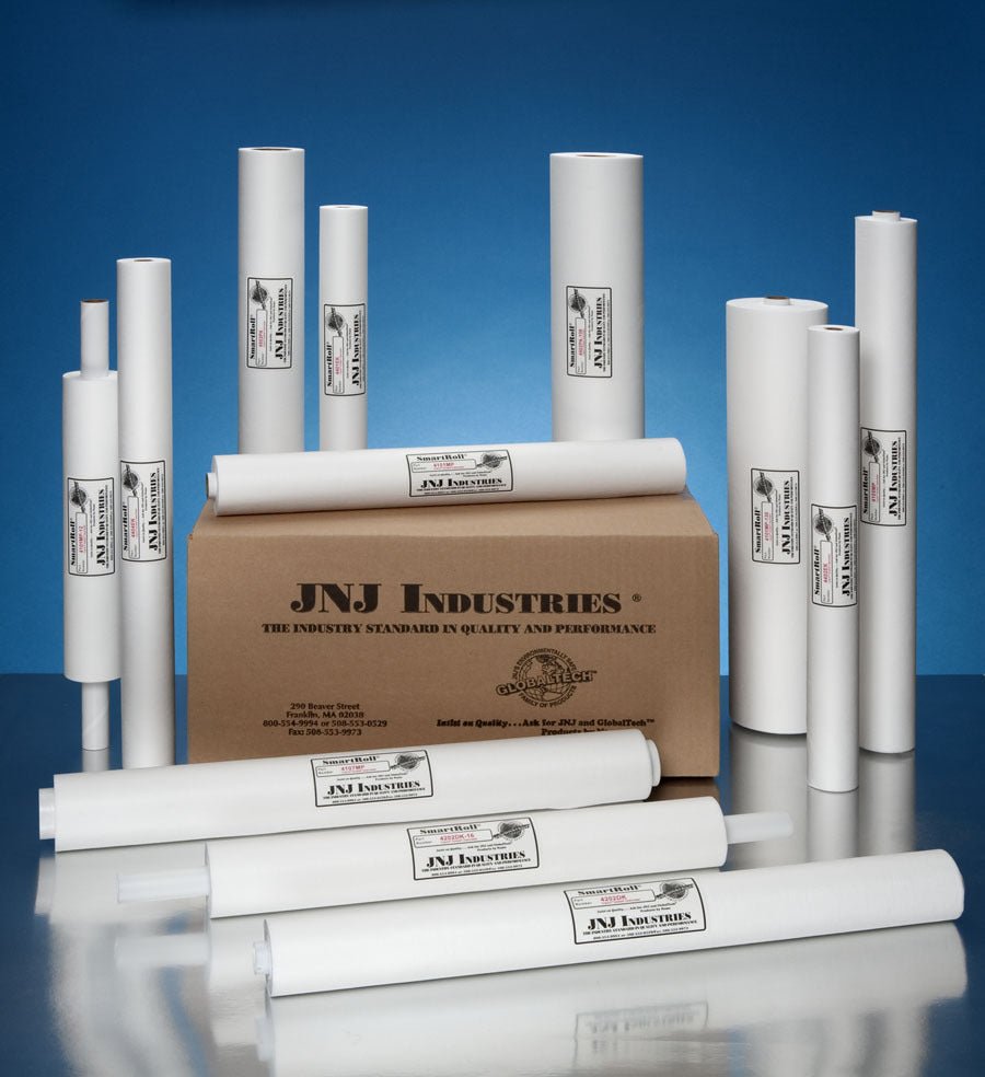 JNJ Industries 40055YAM SmartRolls Understencil Wiping Rolls for Yamaha Printers 1 in ID x 17.25 in long core, 10 in Wide x 98 ft / MTESolutions