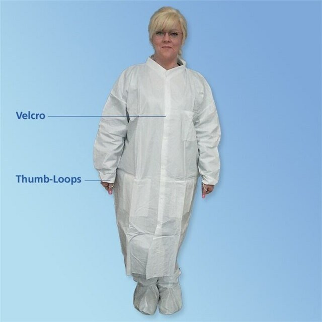 Keystone CEF3 - WE - KG Keyguard ISO 6 Cleanroom Lab Coat, Elastic Wrist, 3 Pockets, White, 30/Case MTESolutions