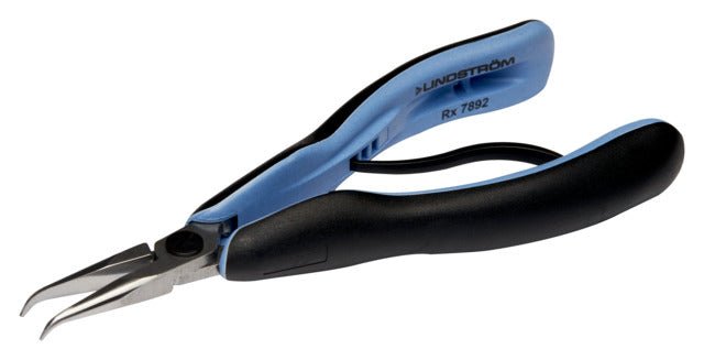 Lindstrom ERGO™ 60° Bent Tip Snipe Nose Pliers with 2 - Component Synthetic Handle 155.5 mm MTESolutions