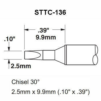 Metcal STTC - 136, Solder Tip 30° Chisel, 0.1In MTESolutions