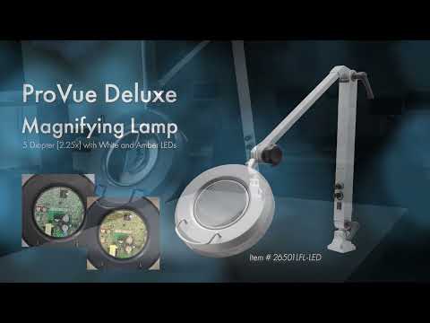 Aven Tools 26501-LFL-LED, ProVue Deluxe Magnifying Lamp 5 Diopter 2.25x w/ White and Amber LEDs